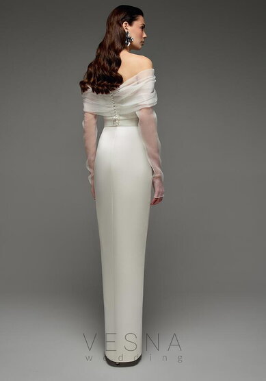 Свадебное платье Пайпер Айвори + Вуаль-V70045 - Свадебный салон Vesna