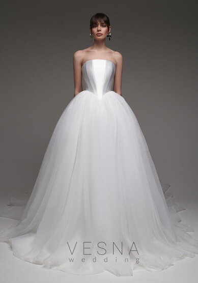 Свадебное платье Элиф Вайт-V70234 - Свадебный салон Vesna