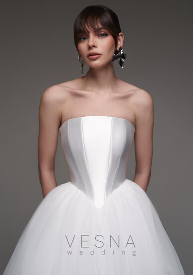 Свадебное платье Элиф Вайт-V70234 - Свадебный салон Vesna