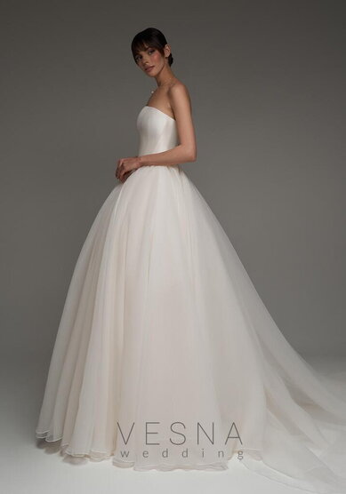 Свадебное платье Элиф Крем-V70236 - Свадебный салон Vesna