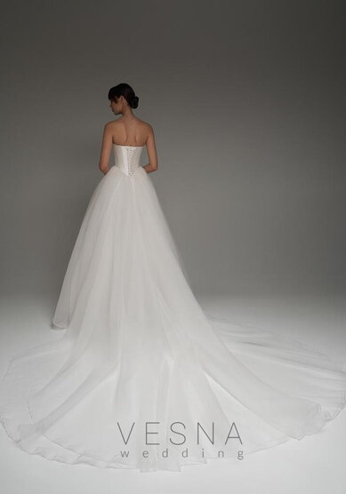 Свадебное платье Элиф Крем-V70236 - Свадебный салон Vesna