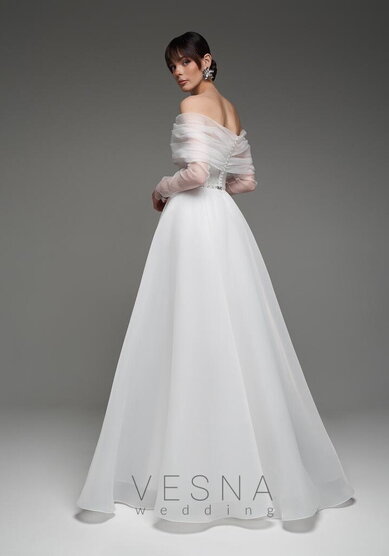 Свадебное платье Мари Вайт Органза + Вуаль-V70241 - Свадебный салон Vesna