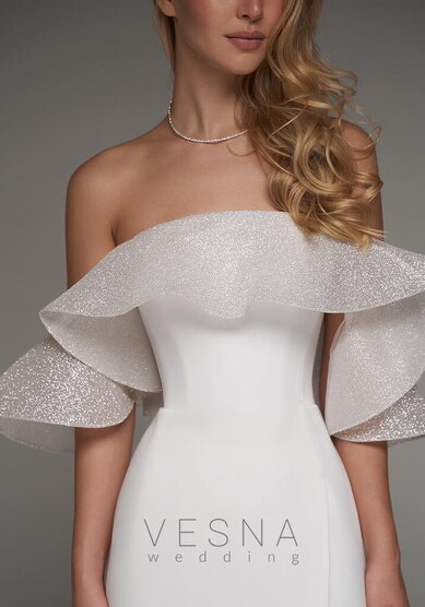 Свадебное платье Алесия Вайт-V70242 - Свадебный салон Vesna