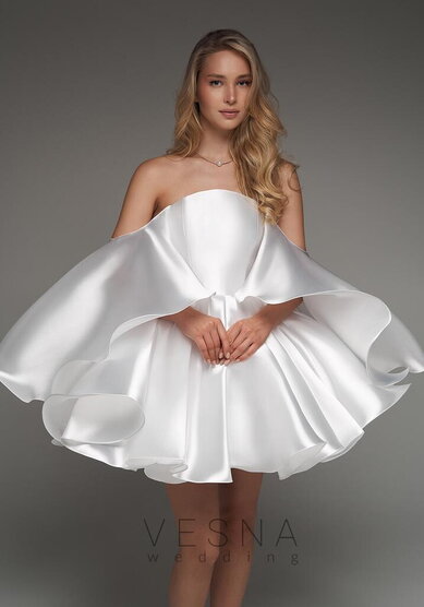 Свадебное платье Эйприл Силк Вайт-V70244 - Свадебный салон Vesna
