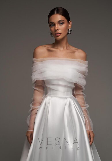 Свадебное платье Шадэ Силк Вуаль-V70248 - Свадебный салон Vesna