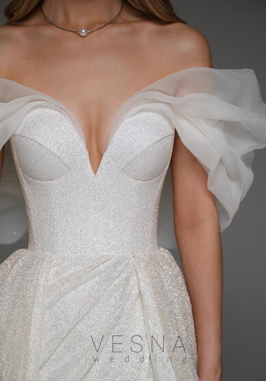 Свадебное платье Джессика Клауд + Шлейф-V70265 - Свадебный салон Vesna