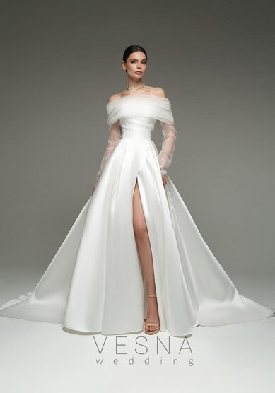 Свадебное платье Шадэ Вуаль-V70268 - Свадебный салон Vesna