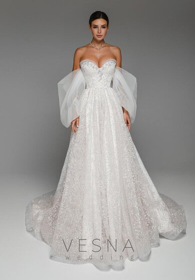Свадебное платье Примавера Вайт-V70294 - Свадебный салон Vesna