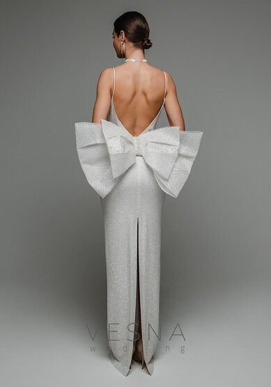 Свадебное платье Пилар Люкс + Бант-V70307 - Свадебный салон Vesna