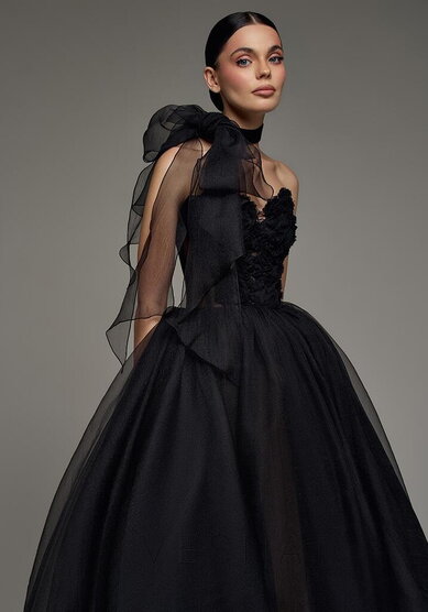 Вечернее платье Прим Миди Дарк + Шарф-V70335 - Свадебный салон Vesna