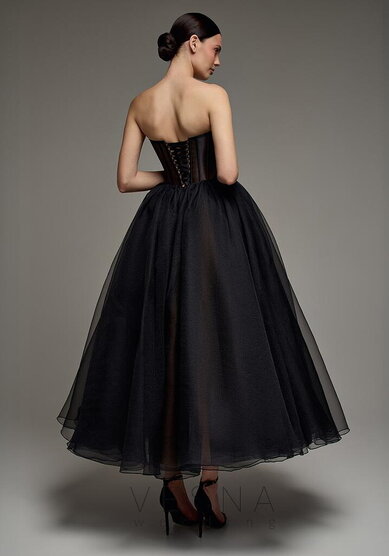 Вечернее платье Прим Миди Дарк + Шарф-V70335 - Свадебный салон Vesna