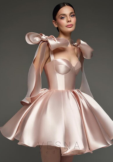 Вечернее платье Принцесс Силк Пинк-V70347 - Свадебный салон Vesna