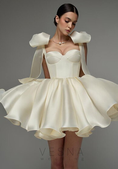 Вечернее платье Принцесс Крем-V70350 - Свадебный салон Vesna