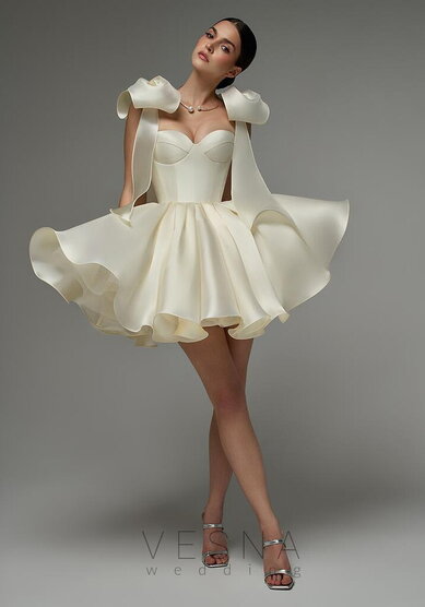 Вечернее платье Принцесс Крем-V70350 - Свадебный салон Vesna