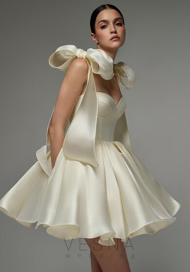 Вечернее платье Принцесс Крем-V70350 - Свадебный салон Vesna