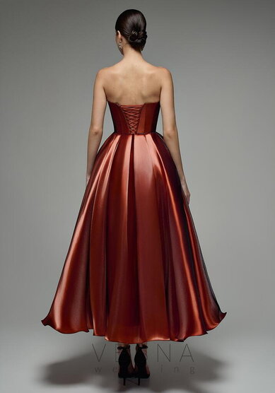 Вечернее платье Грейс Терракот + Шарф-V70354 - Свадебный салон Vesna