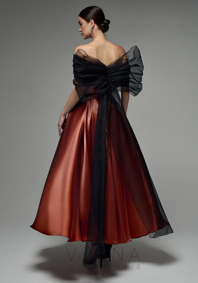 Вечернее платье Грейс Терракот + Вуаль Бант-V70359 - Свадебный салон Vesna