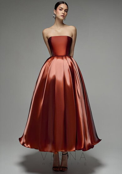Вечернее платье Грейс Терракот-V70360 - Свадебный салон Vesna