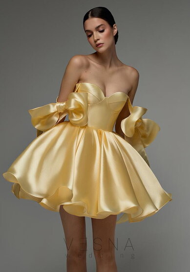 Вечернее платье Принцесс Силк Ваниль-V70367 - Свадебный салон Vesna