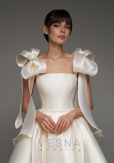 Вечернее платье Келли Крем-V70373 - Свадебный салон Vesna