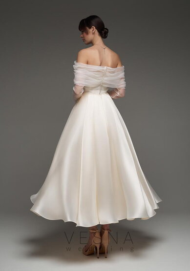 Вечернее платье Грейс Крем + Вуаль-V70379 - Свадебный салон Vesna