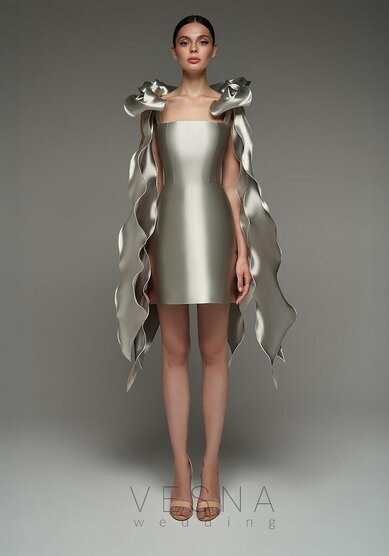 Вечернее платье Вероник Грей-V70380 - Свадебный салон Vesna