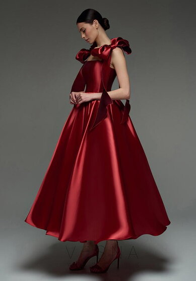 Вечернее платье Келли Черри-V70381 - Свадебный салон Vesna