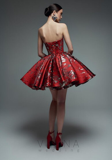 Вечернее платье Ника Шанхай Рэд-V70383 - Свадебный салон Vesna