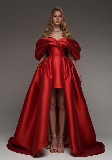 Вечернее платье Зендая Рэд + Шлейф-V70385 - Свадебный салон Vesna