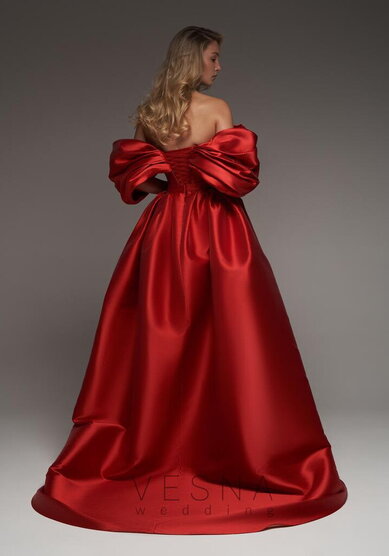 Вечернее платье Зендая Рэд + Шлейф-V70385 - Свадебный салон Vesna