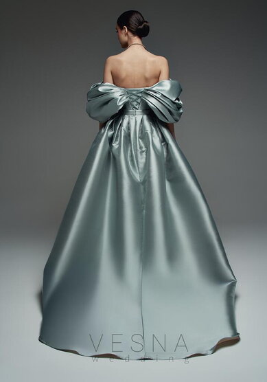 Вечернее платье Зендая Минт + Шлейф-V70399 - Свадебный салон Vesna