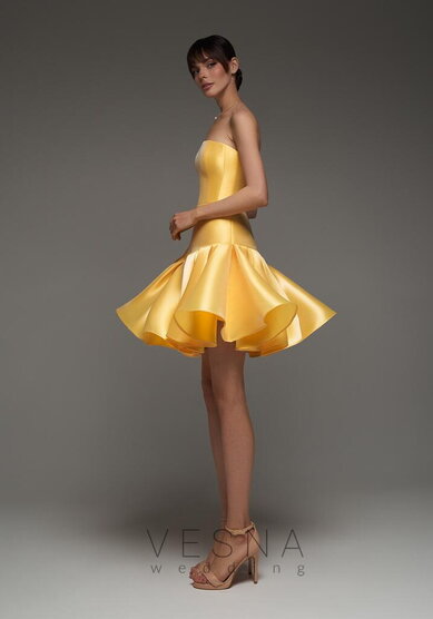 Вечернее платье Сабрин Еллоу Софт-V70406 - Свадебный салон Vesna