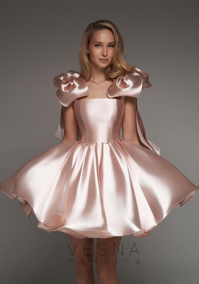 Вечернее платье Ника Силк Пинк-V70409 - Свадебный салон Vesna