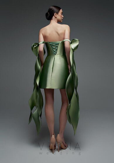 Вечернее платье Вероник Силк Грин-V70413 - Свадебный салон Vesna
