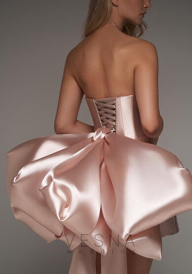 Вечернее платье Жаклин Силк Пинк-V70425 - Свадебный салон Vesna