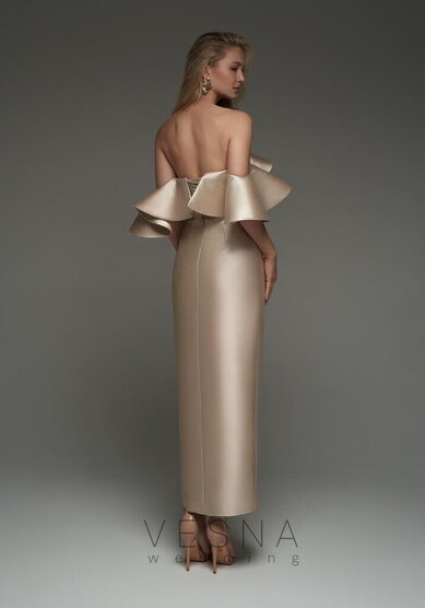Вечернее платье Алесия Силк Ваниль-V70436 - Свадебный салон Vesna