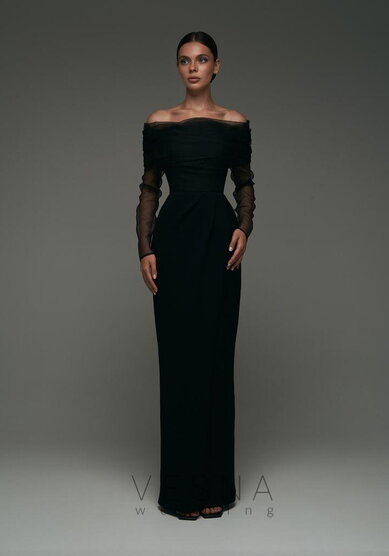 Вечернее платье Пайпер Блэк + Вуаль-V70471 - Свадебный салон Vesna