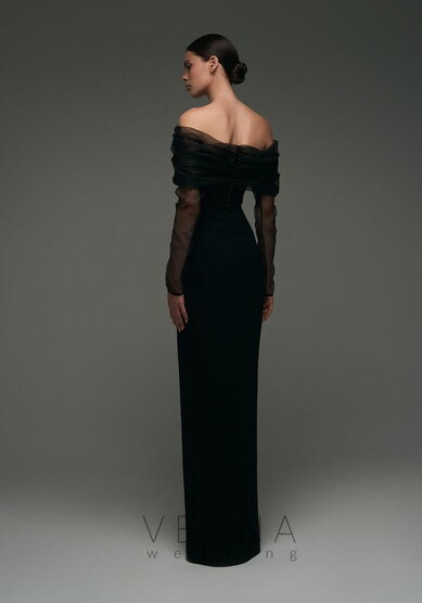 Вечернее платье Пайпер Блэк + Вуаль-V70471 - Свадебный салон Vesna