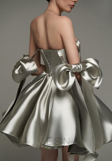 Вечернее платье Принцесс Сильвер Грей-V70476 - Свадебный салон Vesna