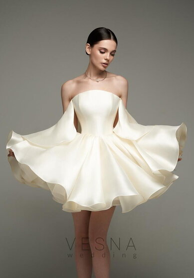 Вечернее платье Эйприл Крем-V70478 - Свадебный салон Vesna