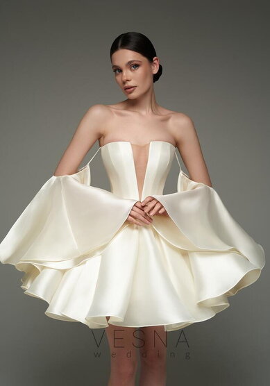 Вечернее платье Тильда Крем-V70492 - Свадебный салон Vesna