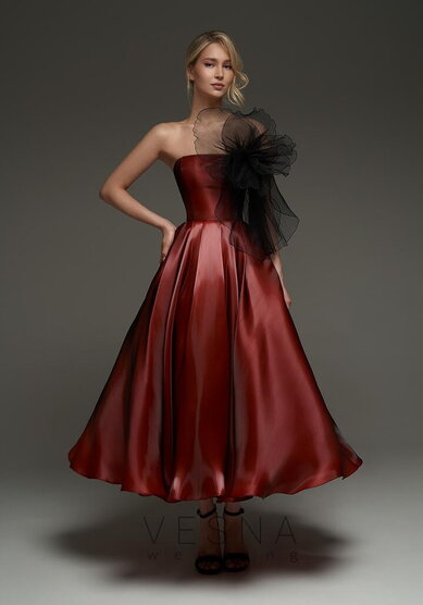 Вечернее платье Грейс Флер Бордо-V70496 - Свадебный салон Vesna