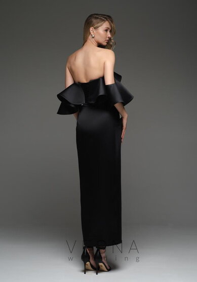 Вечернее платье Алесия Силк Блэк-V70506 - Свадебный салон Vesna