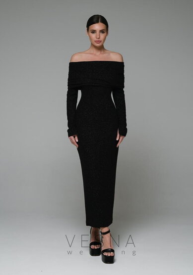 Вечернее платье Селеста Нуар-V70535 - Свадебный салон Vesna