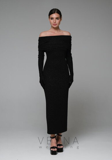 Вечернее платье Селеста Нуар Лайт-V70551 - Свадебный салон Vesna