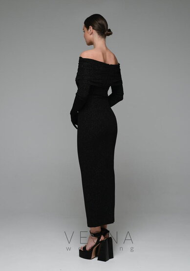 Вечернее платье Селеста Нуар Лайт-V70551 - Свадебный салон Vesna