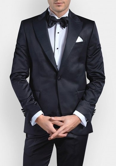 Свадебный мужской костюм Черный смокинг Луций-M3507 - Салон костюмов Manzetti в Санкт-Петербурге...