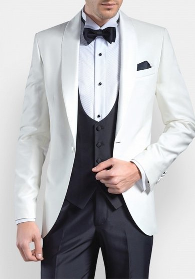Свадебный мужской костюм Белый смокинг Батист-M3512 - Салон костюмов Manzetti в Санкт-Петербурге...
