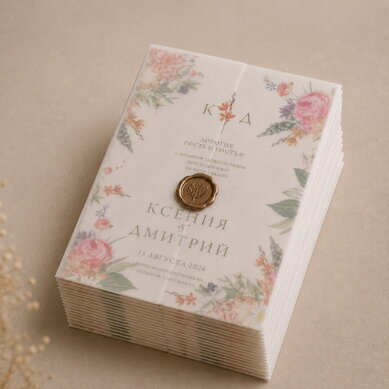 Пригласительные Элегия W133665 - Салон аксессуаров Weddings Inc.