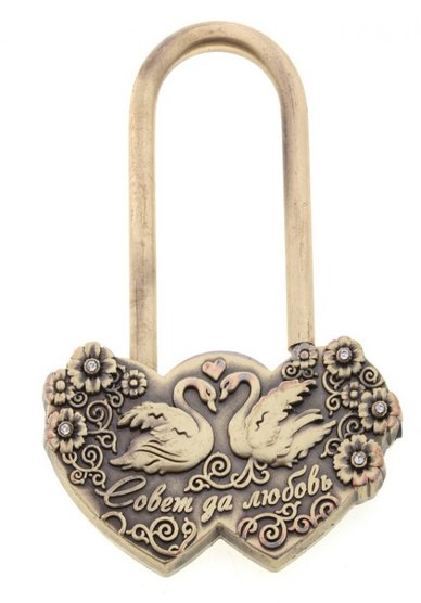 Замочек свадебный Лебеди V49197 - Салон аксессуаров VESTA